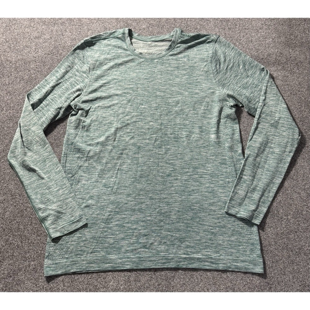Lululemon Metal Vent‎ Tech Shirt Mens L Green Long Sleeve Athletic Trainning Gym